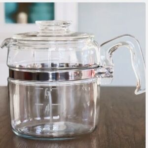 PYREX Flameware stove top percolator clear glass coffee maker